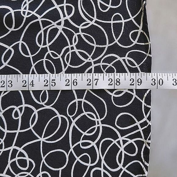 Vtg black and white scribble print summer midi skirt - Picture 11 of 15